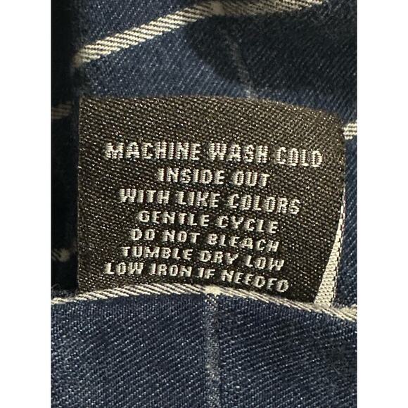 Tinsel | XSmall | Chambray Striped Button Up Shirt Roll‎ Tab Sleeves cotton - Picture 5 of 6